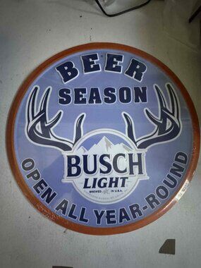 Busch Light Beer Season Tin Sign: Hunting Decor, Man Cave Art
